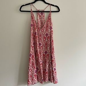 Free People Intimately Red White & Purple Printed Dress Size XS